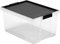 TATAY Caja Almacenaje Multiusos con Tapa, 35L de Capacidad, con Asas, Tapa PP Reciclada, Transparente, Libre de BPA, Negro. Medidas 37 x 51 x 26 cm