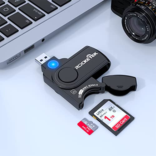 USB-3.0-Kartenleser, High-Speed-SD-/Micro-SD-Kartenleser, Speicherkartenadapter, unterstützt SDXC, SDHC, SD, MMC, RS-MMC, Micro SDXC, Micro SD, Micro SDHC-Karte, unterstützt UHS-I-Karte