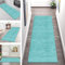 Läufer Teppich Lang Flur rutschfest Waschbar Küche Korridor Teppichläufer Cyan 3D Abstract 40X180CM Teppichmatten Küchenläufer Wohnzimmer Kinderzimmer Esszimmer Anpassbare Küchenteppich Meterware