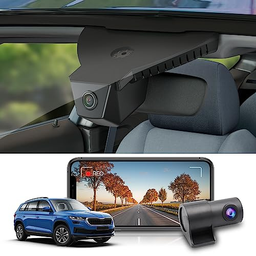 Fitcamx Dashcam Auto Vorne Hinten Geeignet für Skoda Kodiaq 2018 2019 2020 2021 2022 2023 (HD2-8677), OEM Dashcam 4K 2160P+1080P UHD Video WiFi, Loop-Aufnahme, G-Sensor, WDR, Plug & Play, 128GB Karte