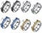 FIBOUND 8 Stück Fidget Spinner Ring, Edelstahl Spinner Ringe für Zappeln, Vintage Fidget Ring, Edelstahl Ring Herren mit Flaschenöffner für Offenes Bier, Hochzeitsversprechen (18mm,Größe 57)