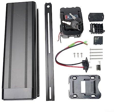Electric Bike Shelf Battery Box, E-Bike Battery Capacity Case, Plastic Case for 48V Large Capacity 1865 Holder Black