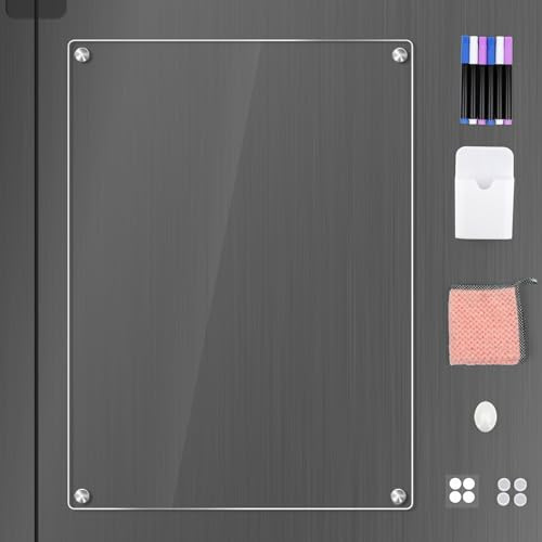 Magnetischer Blank Kalender für Kühlschrank,40cm x 30cmx2.8mm(T) Klar Acryl Dry Erase Board Kühlschrank Planer Board Familie und office,BOMEI PACK