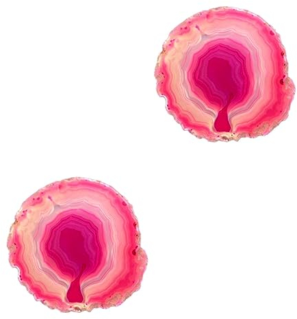 HOMSFOU 2st Achat Chip Untersetzer Rutschfester Tischuntersetzer Geode- Achat-edelsteinscheiben Untersetzer Aus Natürlich Geschnittenem Achat Geoden-untersetzer Kanten Tee Untersetzer