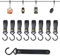Jasminum 8 Stück Leder-S-Haken,S Haken Mit LederschlaufeSchwarz,S-Förmiger Multifunktions-Lederhaken,Hergestellt Aus Leder und Metall, Geeignet für Camping, Grillen, Wäschetrocknen, Bad und Küche