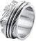JewelryWe Angst Spinner Ring Damen: 11mm Breite Damen-Ring Edelstahl Fidget Anxiety Ringe Anti Stress Zapple Drehbarer Band Frauen Spinning Angst Ringe mit Gravur Silber Größe 62