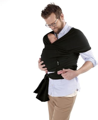 Jané Cocoon, Fascia Avvolgente, Neonati Prematuri, Ergonomico, Fino a 20 kg, 5 Metri Lungo, Morbido e Fresco, Nero