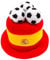 Toyland® Spain Flag Novelty Football Fan Top Hat With 3D Footballs - Perfect For Spanish Celebrations - 8 Countries Available