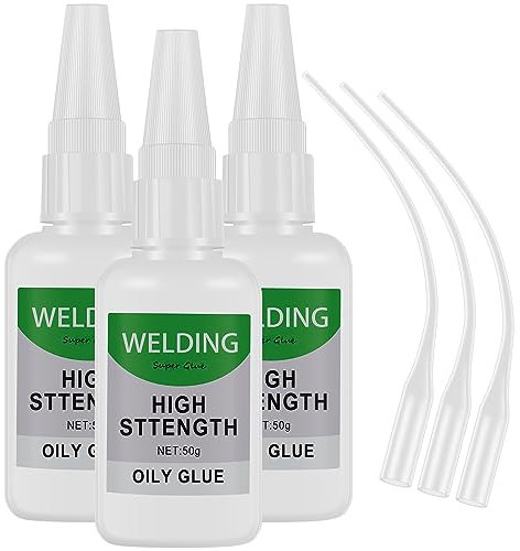 Jokapy 3 Pcs Super Glue, All Purpose Glue Set Strong Adhesive with Nozzle Dropper Universal Fast Drying, Multifunctional Glue for Hard Plastic, DIY Craft, Rubber,Metal,Leather, Ceramic