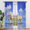 Highdi Voile Vorhänge mit Ösen 2er Set, Transparente Gardinen für Wohnzimmer Ösenschal Halbtransparent Ösenvorhang für Schlafzimmer Moderne Übergardinen Ösen (Pferd Motiv 2,160x115cm)