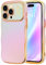 LCHULLE for iPhone 14 Pro Case for Women Girls,Cute Rainbow Colorful Wave Frame Curly Shape Love Heart Pattern Gradient Cover,Shockproof Camera Protection Phone Case for iPhone 14 Pro,Light Purple