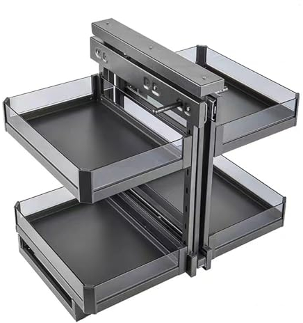 Ausziehbarer Organizer für Blinde Eckschränke Mit 4 Körben, Regal, Robuster Schrank, Küchenschrank-Organizer (800)