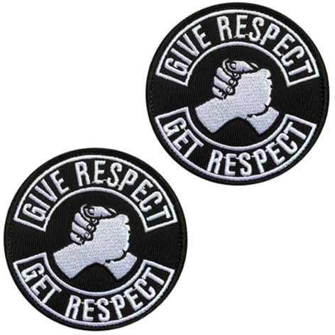 2 StückGive Respect to get respectLustig Flagge Patch Abnehmbare Aufnäher mit Stickereiverschluss Taktisch Militär Patch Applikation für Jacke Rucksäcke Kleidung Taschen Weste
