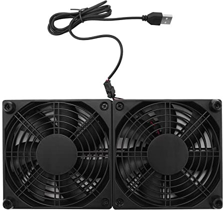 ZDSFSD 120Mm 5V USB Powered PC Router Dual Fans High Airflow Cooling Fan for Router Modem Receiver
