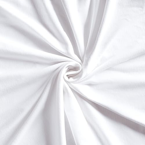 VelvetHome Topper Spannbettlaken 140x200cm 100% gekämmte Baumwolle Markenqualität Oeko-TEX 100 Bettlaken Spannbetttuch Jersey 140x200 Weiß