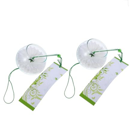 ANDRESLAD 2pièces Éolien Japonais Suspendu Verre Pendentif Décoratif pour Balcon Jardin Lot Étiquette