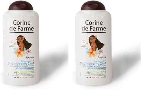 Corine de Farme, Shampooing 2 en 1 Nutritivo Vaiana, parfum Coco, 300ml (Lot de 2)