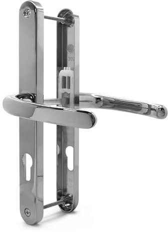 TSS Ensemble de poignées de porte en UPVC – Levier/levier – 70 mm PZ (centres) – 240 mm vis à vis – Plaque arrière 270 mm x 32 mm – Poignée de porte en UPVC – Poignée de porte de rechange en UPVC