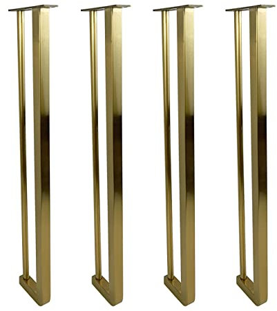 WEITINGKKK Tischbein, frühstück, barfuß 4er-Pack Metall-Edelstahl-Tischbeine, Sofa-Stützbeine, Möbel-Ersatzfüße, TV-Ständer, Schrank, Schreibtisch, mit Schrauben(Gold,75cm(29.5in))