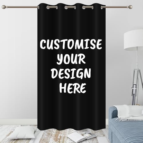 SDOTPMT 117x138cm Benutzerdefinierte Fenster Vorhänge, personalisierte mit Fotos Text Logo Fenster Vorhänge, Thermisch isolierte Verdunkelung für Wohnzimmer Dekor, 1 Paneel
