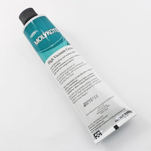 Molykote HVG High Vacuum Grease 150g 5.3oz Silicone Lubricant Vacuum Pump Pressure Systems Sealing Water Chemical Resistance Rubber Gasket O-Ring Lubrication Seal Translucent White Dow Corning HVG