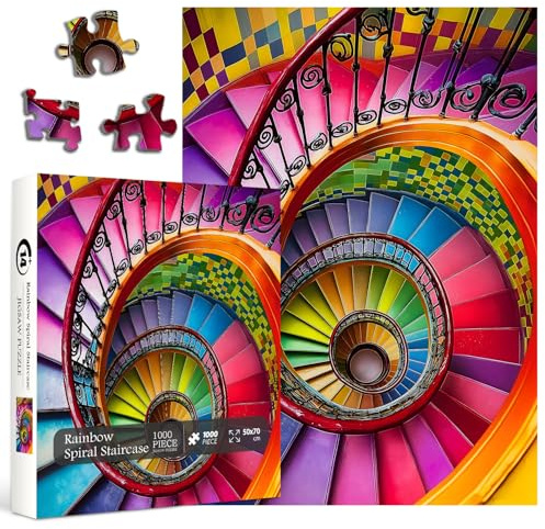 Rainbow Spiral Staircase Puzzles for Adults 1000 Pieces