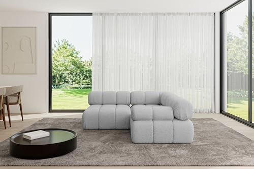 ALTDECOR Modulares Sofa Ecksofa in L-Form Corner modular Sofa Eckcouch Couch Wohnlandschaft Cauchsofa Polstersofa Mende-L1-190x190x70 cm Hellgrau