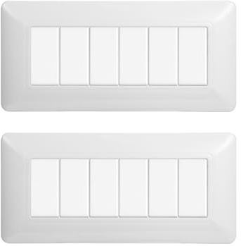 gloca Set Placche Plastica Compatibili Matix (2 Pezzi Bianco, 6 Posti)