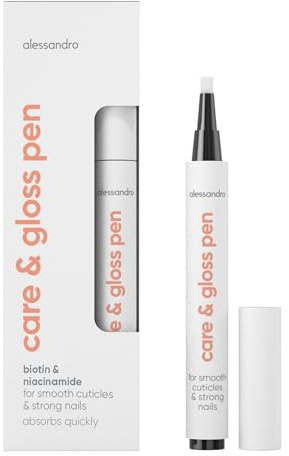 alessandro Care & Gloss Pen - Pflege & Glanz Booster für Nägel & Nagelhaut - Nagelpflegestift mit Biotin, Niacinamid & pflanzlichen Ölen - Mango-Kokosduft - Schnell einziehend - Vegan - 2,8ml