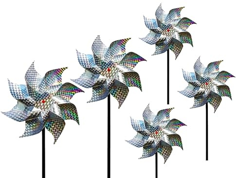 Reflective Bird Deterrent Spinners Windmill Pinwheel Wind Spinner Garden Yard Patio Lawn Decorations (Needs to be assembled by yourself)