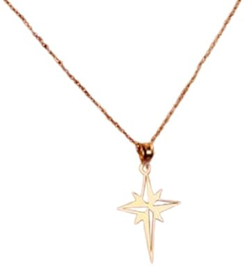 WORLD WIDE GEMS Collana con ciondolo minimalista a forma di rosa dei venti in argento sterling 925, dalla forma particolare, con catena a maglia da 45 cm e ciondolo placcato oro. |WWS_3DM_00761