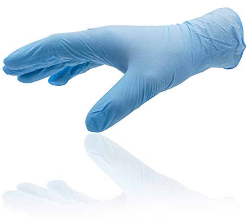 PRO FIT 614 Nitril Einweghandschuhe – Nitrilhandschuhe, Einmalhandschuhe, Schutzhandschuhe, Latexfrei, für Lebensmittel zugelassen - 100 Stück, Blau, Gr. M