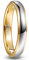 NUNCAD Herren/Damen Ringe Breit 4mm Wolfram Ring Vergoldet Unisex für Hochzeit Verlobung Alltag und Hobby Größe 53.0 (16.9)