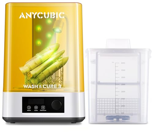 ANYCUBIC Wash and Cure 3 Station, 2 in 1 Wash & Cure Machine for ANYCUBIC Photon Mono Mars LCD/SLA/DLP Resin 3D Printing Models with Dual Cleaning Modes and Uniform Curing, Washing Size 165x100x180mm³