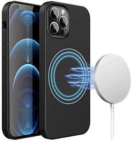 AICase Silicone Case Compatible with MagSafe (for iPhone 12 | iPhone 12 Pro) 2020 Black
