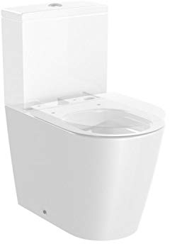 Roca,INSPIRA,ROUND - Taza Rimless compacta adosada a pared con salida dual para inodoro de tanque bajo,Blanco,375mm x 600mm x 760mm,A342529000