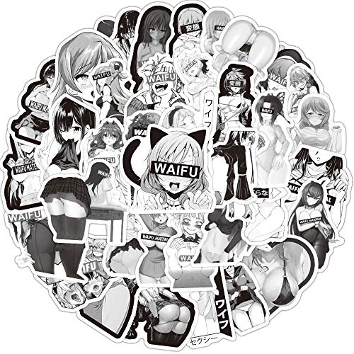 Huayao 50pcs Waifu Stickers, Anime Sexy Aufkleber für Erwachsene, heiße und sexy Bomb Pinup Girls, Dekorieren Laptop, Auto, Wasserflasche, Skateboard