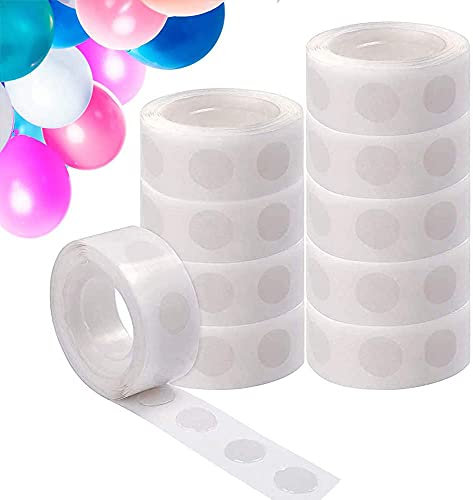 1000 Pcs Balloon Glue Dots, Double Sided Adhesive Dots Stickers Glue Points, Removable Balloon Sticky Dots Tape for Wedding Christmas Birthday Party Decorations DIY Scrapbooking Craft (10 Rolls)