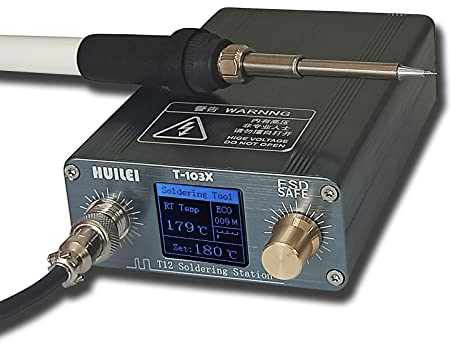 T12 Soldering Iron Station, 75W Digital Display Temp Control 80~500℃ Quick Heating Soldering Station, Auto Standby, with Solder Tip and Solder Holder Electronics Repairing