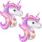 Einhorn Folienballons Deko 2 Riesen Folie Einhornballons XXL 40 Luftballons fur Geburtstagsdeko Mädchen, Kindergeburtstag Deko Rosa, Geburtstags Party. Fliegt mit Helium