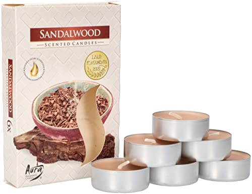 KOTARBAU® 6er Pack Duftkerzen Teelichter Sandelholz Duftteelichter Brenndauer 4 Stunden