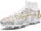 VTASQ Football Boots Men's Breathable Turf High Top Spikes Soccer Shoes Outdoor Cleats Professional Athletics Sneakers Teens Wear-Resistence Soccer Shoes Unisex White-9UK