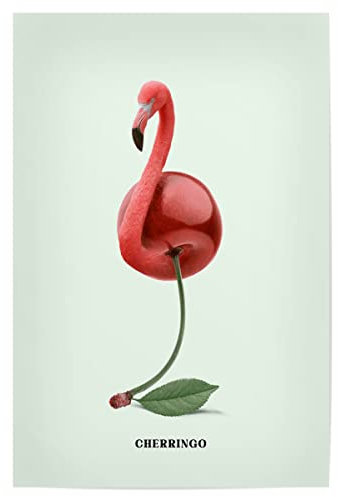 artboxONE Poster 30x20 cm Tiere Cherringo hochwertiger Design Kunstdruck - Bild Flamingo Flamingo Humor