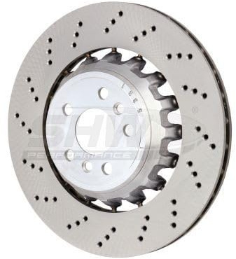 SHW Performance BRL43503 1x Bremsscheibe Hinten Links Ø370mm gelocht innenbelüftet zweiteilige Bremsscheibe Kompatibel mit BMW X3 G01, F97 34118054827