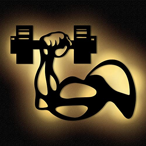 Led Hantel Fitness Wand Deko Dekoration I DIY Set I Batteriebetrieb