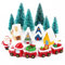 COLOFALLA 20 Stück Weihnachten Miniatur Mini Weihnachtsbaum Figuren Weihnachtszug Haus Weihnachtsmann klein Weihnachtsfiguren Tischdeko DIY Basteln Weihnachtsdeko Tortendeko