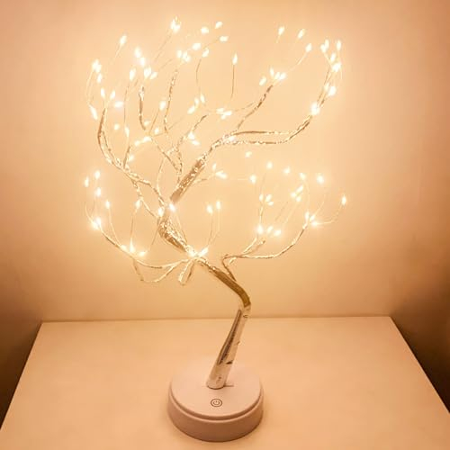 XVZ Árbol de Luces, 108 LED Lámpara de Mesita Decorativo con cable USB o funciona con pilas para Decoración del hogar, Navidad, Año Nuevo, Pascua Decorativo