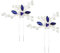 ECSiNG Pince à Cheveux Fleur Strass Bleu Épingles à Cheveux Cristal Perle Postiche Accessoires Décoratifs pour Femmes Dame Filles Fête de Mariage, 10x8cm