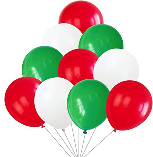 25PCS Latex Balloons 12'' Red White Green Football World Cup Team Fan Supporter