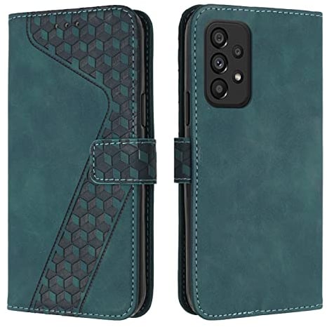 OKZone Kompatibel mit Samsung Galaxy A23 4G/5G/M13 4G/M23/F23 5G Hülle, PU Leder Handyhülle Tasche Wallet Schutzhülle Flip Cover Klappbar Brieftasche Etui mit Magnet TPU Lederhülle (Zyan)
